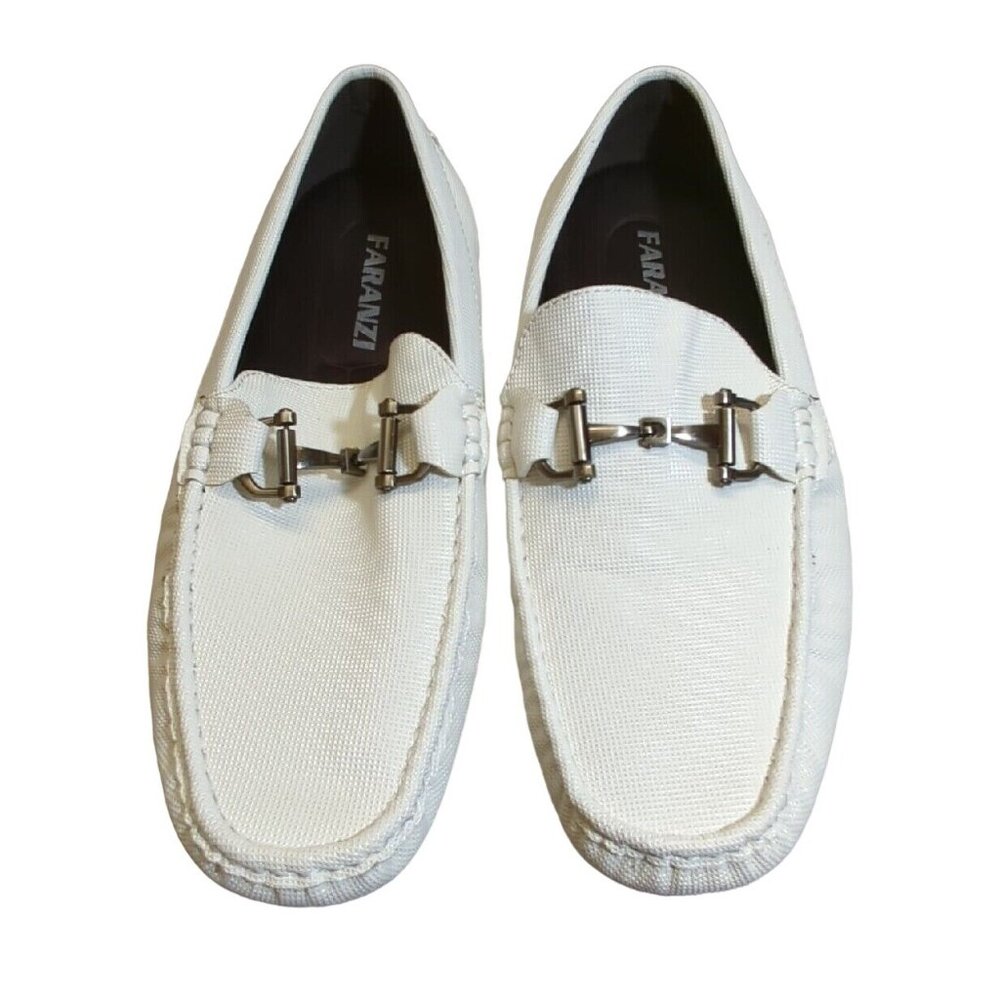 ✅Mens 9 FARANZI Rover White Fashion Driving Shoes Slip-on Moc-Toe Casual Loafers - Picture 5 of 10